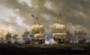 Buque de guerra Painting - Batalla naval de Quibcardinaux